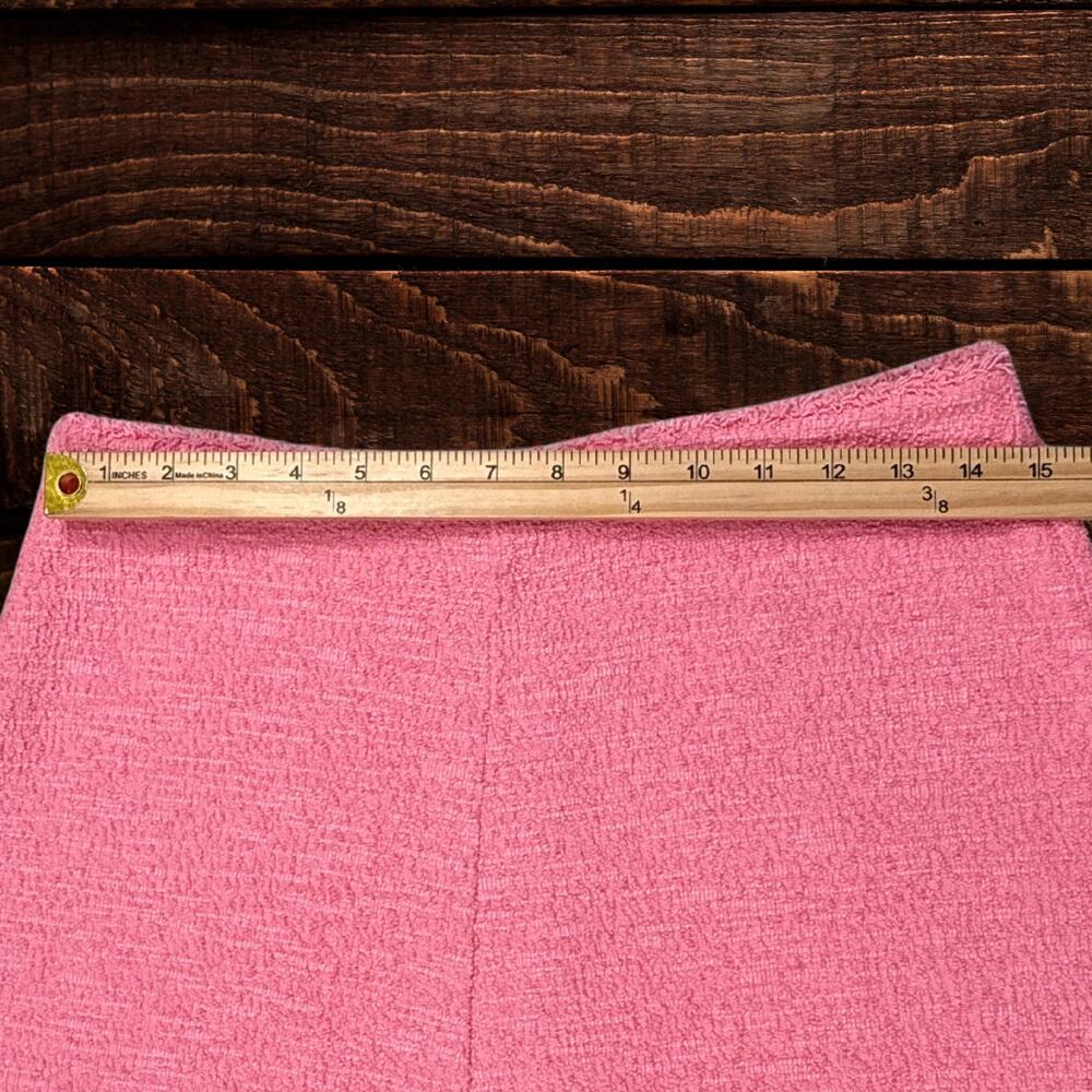 Zara Structured Jacquard Pink Tweed A-Line Midi Skirt Large - Picture 7 of 9